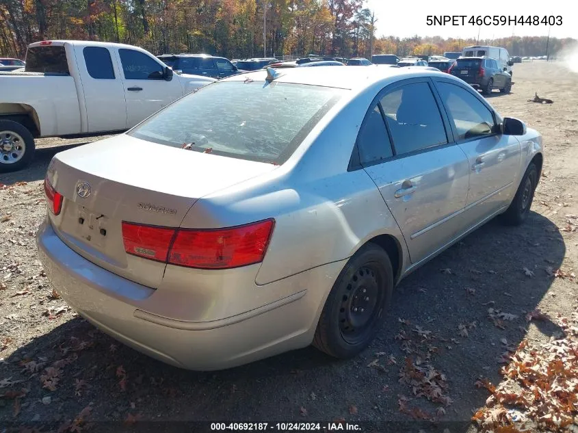 2009 Hyundai Sonata Gls VIN: 5NPET46C59H448403 Lot: 40692187