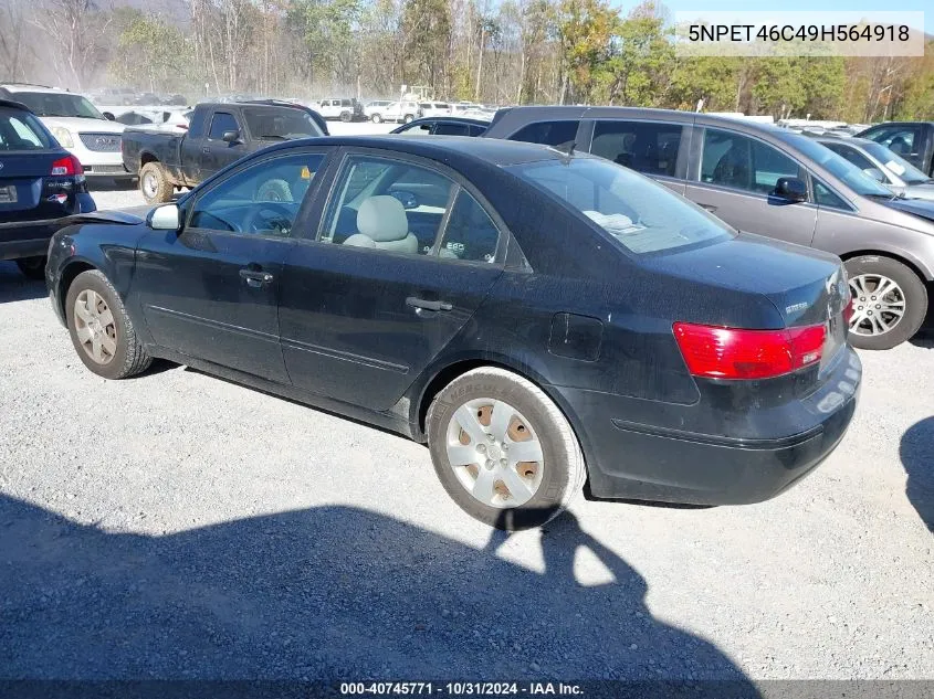 2009 Hyundai Sonata Gls VIN: 5NPET46C49H564918 Lot: 40745771