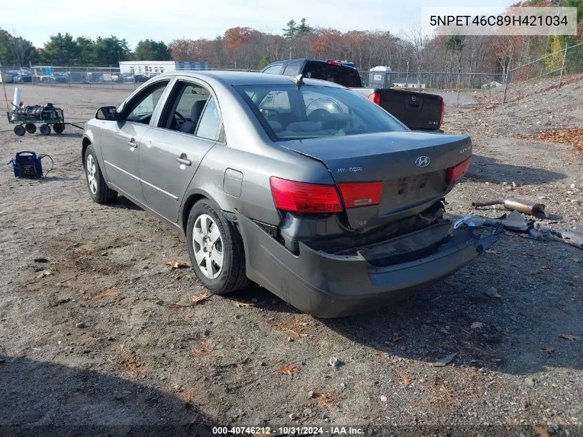 2009 Hyundai Sonata Gls VIN: 5NPET46C89H421034 Lot: 40746212