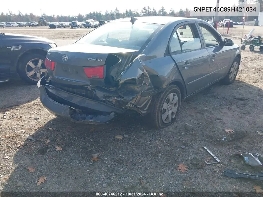 2009 Hyundai Sonata Gls VIN: 5NPET46C89H421034 Lot: 40746212