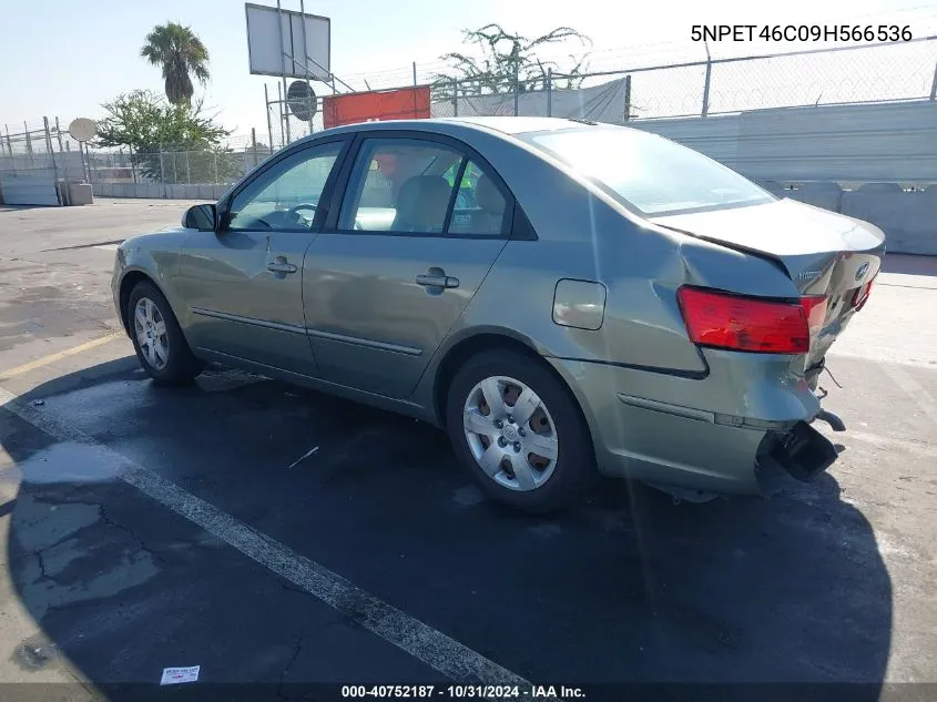 2009 Hyundai Sonata Gls VIN: 5NPET46C09H566536 Lot: 40752187