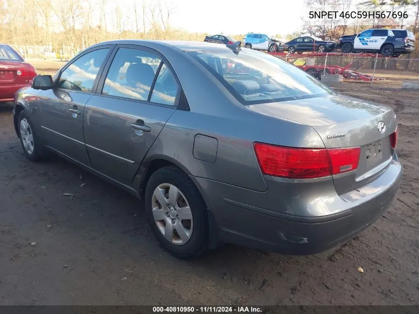 2009 Hyundai Sonata Gls VIN: 5NPET46C59H567696 Lot: 40810950