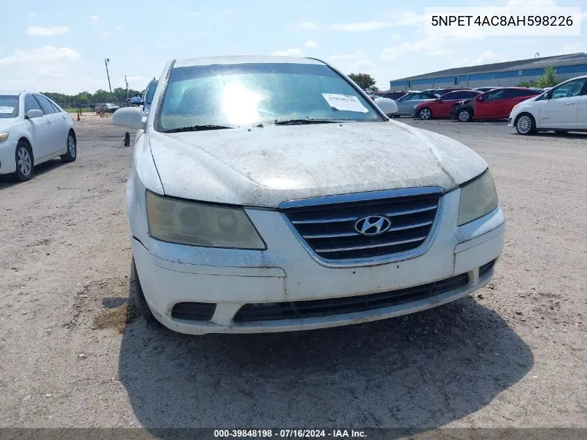 2010 Hyundai Sonata Gls VIN: 5NPET4AC8AH598226 Lot: 39848198