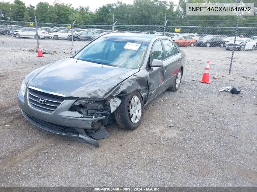 5NPET4ACXAH646972 2010 Hyundai Sonata Gls