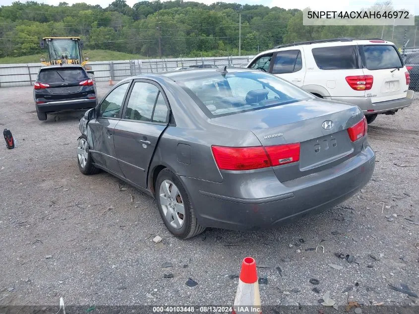 2010 Hyundai Sonata Gls VIN: 5NPET4ACXAH646972 Lot: 40103448