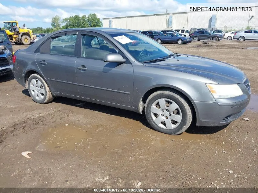 2010 Hyundai Sonata Gls VIN: 5NPET4AC8AH611833 Lot: 40143612