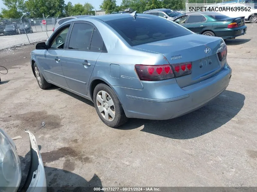 2010 Hyundai Sonata Gls VIN: 5NPET4AC0AH639562 Lot: 40173277