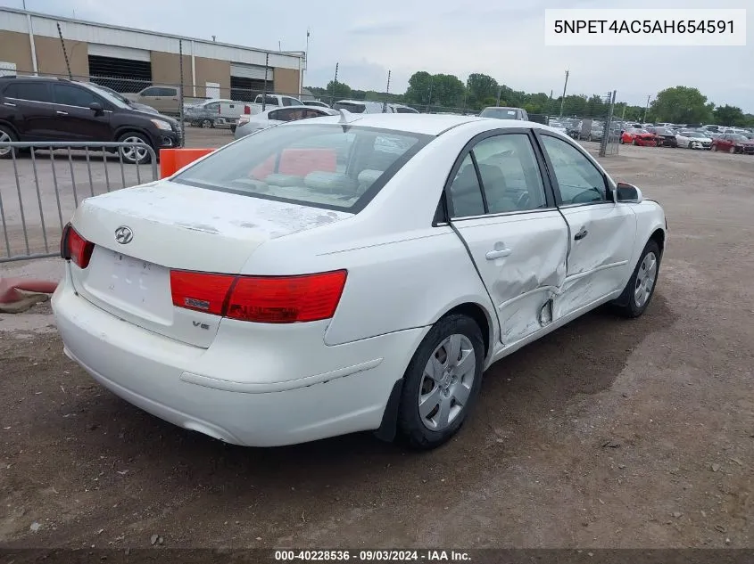 2010 Hyundai Sonata Gls VIN: 5NPET4AC5AH654591 Lot: 40228536