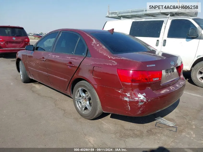 2010 Hyundai Sonata Gls VIN: 5NPET4AC8AH606258 Lot: 40290159