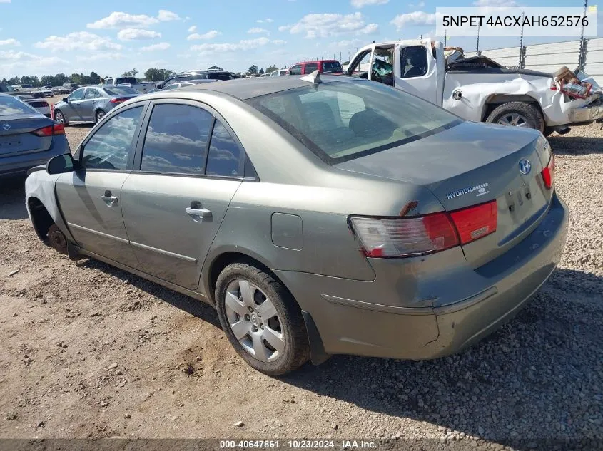 5NPET4ACXAH652576 2010 Hyundai Sonata Gls