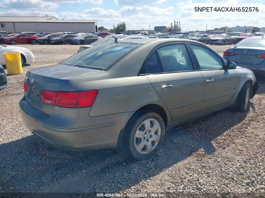 2010 Hyundai Sonata Gls VIN: 5NPET4ACXAH652576 Lot: 40647861