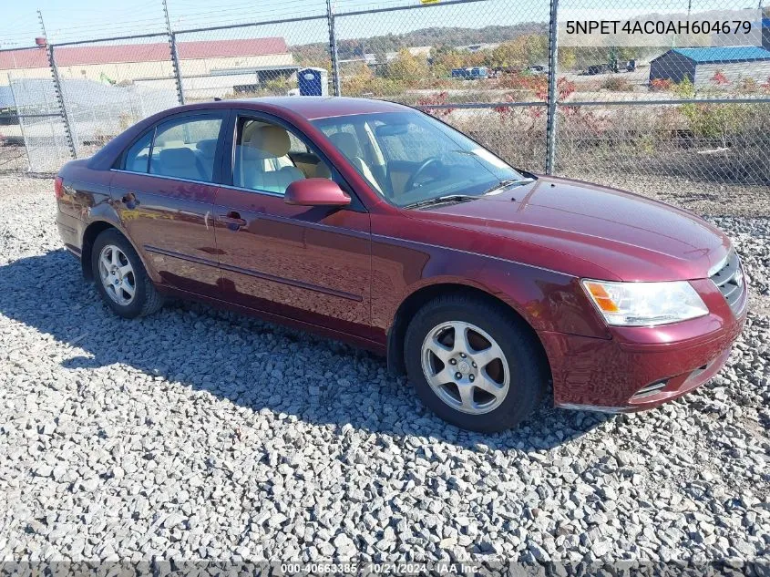 2010 Hyundai Sonata Gls VIN: 5NPET4AC0AH604679 Lot: 40663385