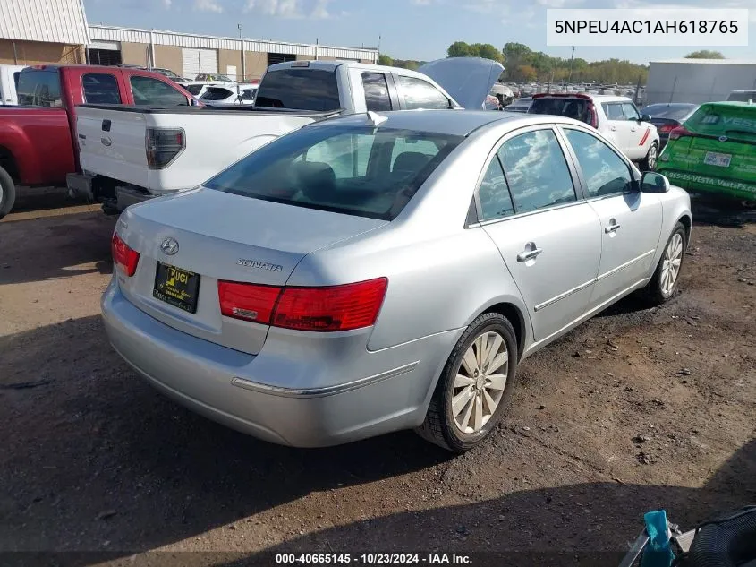 2010 Hyundai Sonata Limited VIN: 5NPEU4AC1AH618765 Lot: 40665145