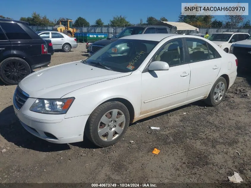 2010 Hyundai Sonata Gls VIN: 5NPET4AC0AH603970 Lot: 40673749