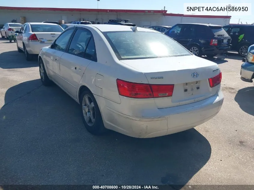 2010 Hyundai Sonata Gls VIN: 5NPET4AC6AH586950 Lot: 40708600