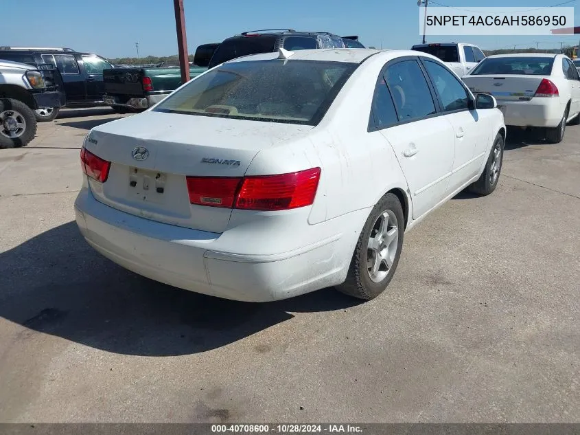 2010 Hyundai Sonata Gls VIN: 5NPET4AC6AH586950 Lot: 40708600