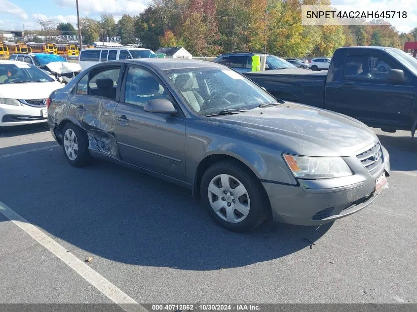 2010 Hyundai Sonata Gls VIN: 5NPET4AC2AH645718 Lot: 40712862