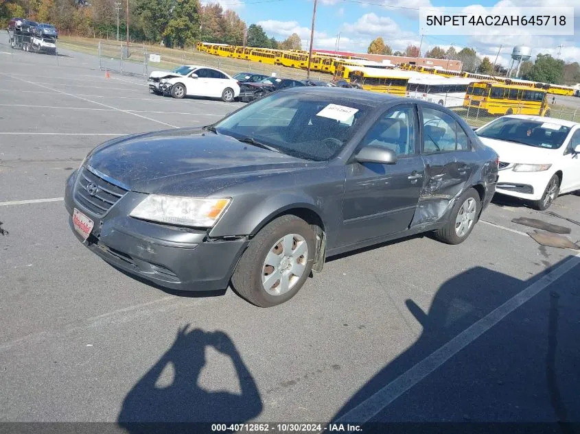 2010 Hyundai Sonata Gls VIN: 5NPET4AC2AH645718 Lot: 40712862