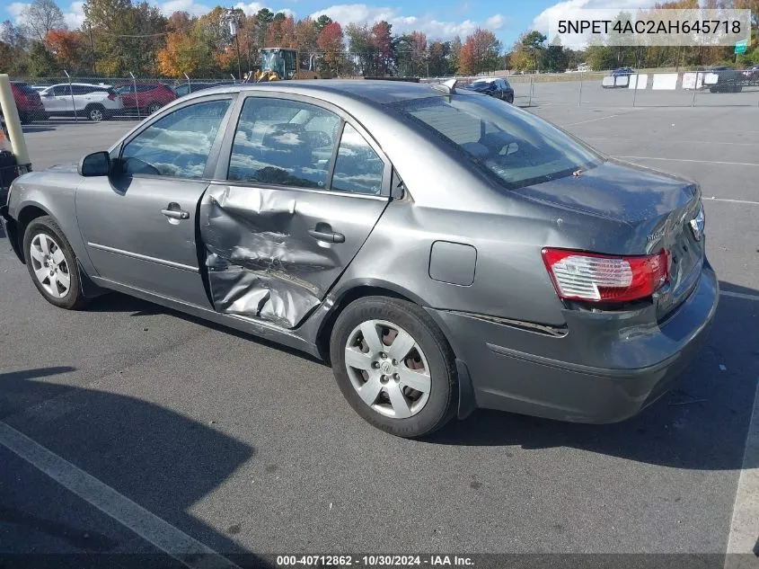 2010 Hyundai Sonata Gls VIN: 5NPET4AC2AH645718 Lot: 40712862