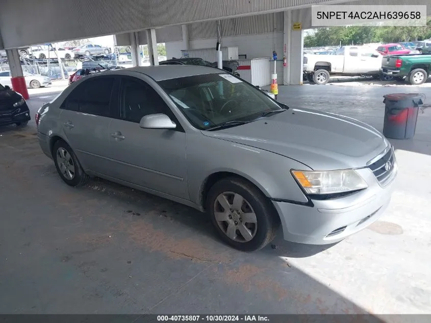 2010 Hyundai Sonata Gls VIN: 5NPET4AC2AH639658 Lot: 40735807