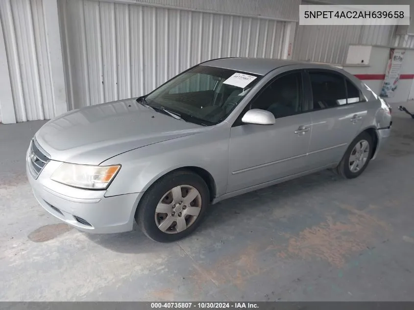 2010 Hyundai Sonata Gls VIN: 5NPET4AC2AH639658 Lot: 40735807