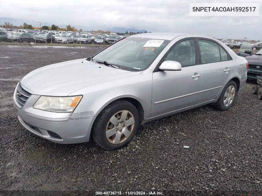 2010 Hyundai Sonata Gls VIN: 5NPET4AC0AH592517 Lot: 40736718