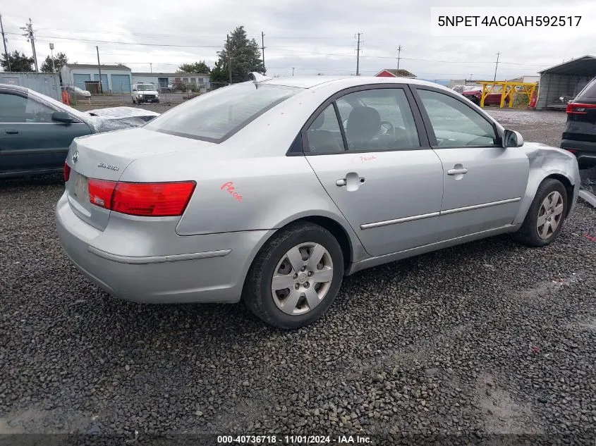 2010 Hyundai Sonata Gls VIN: 5NPET4AC0AH592517 Lot: 40736718