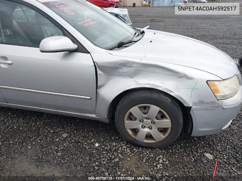 2010 Hyundai Sonata Gls VIN: 5NPET4AC0AH592517 Lot: 40736718