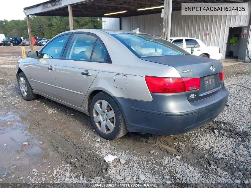 2010 Hyundai Sonata Gls VIN: 5NPET4AC6AH624435 Lot: 40783627