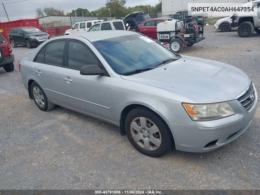 2010 Hyundai Sonata Gls VIN: 5NPET4AC0AH647354 Lot: 40791808