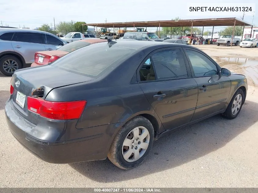 2010 Hyundai Sonata Gls VIN: 5NPET4ACXAH631324 Lot: 40807247