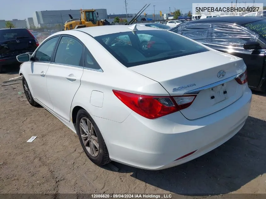 5NPEB4AC8BH004027 2011 Hyundai Sonata Gls