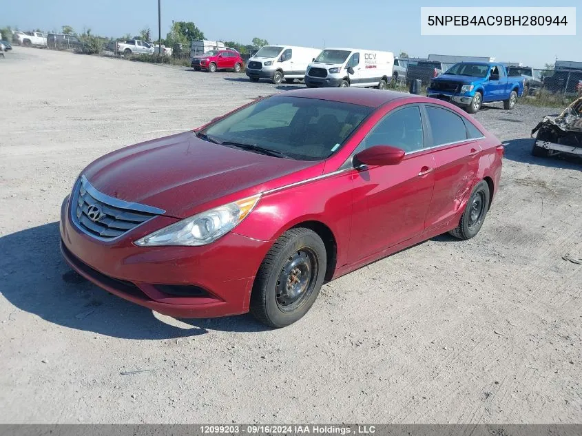 2011 Hyundai Sonata VIN: 5NPEB4AC9BH280944 Lot: 12099203