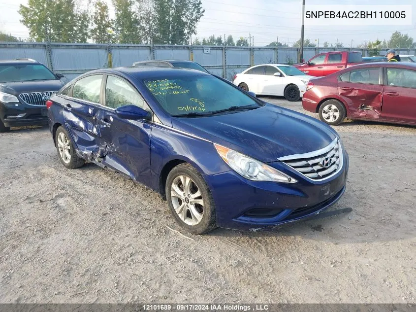 2011 Hyundai Sonata VIN: 5NPEB4AC2BH110005 Lot: 12101689