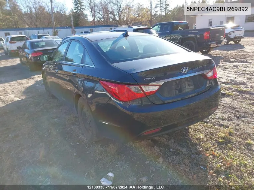 2011 Hyundai Sonata Se/Limited VIN: 5NPEC4AC9BH269892 Lot: 12139335