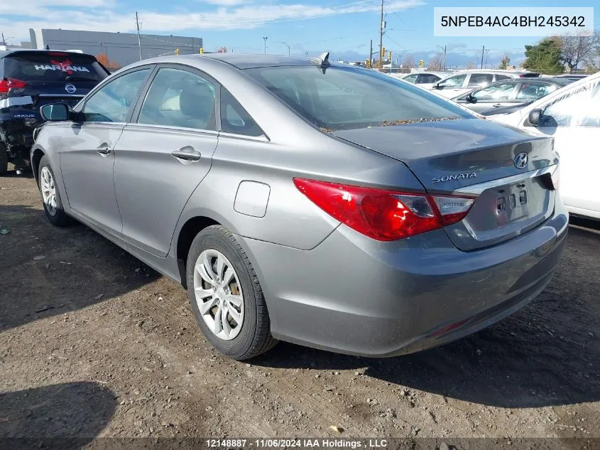 2011 Hyundai Sonata Gls VIN: 5NPEB4AC4BH245342 Lot: 12148887