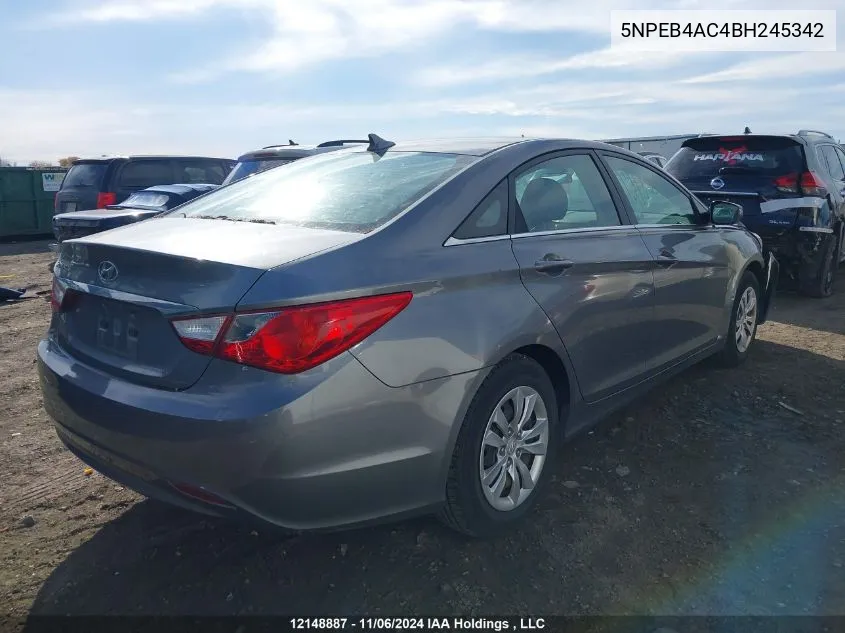 2011 Hyundai Sonata Gls VIN: 5NPEB4AC4BH245342 Lot: 12148887