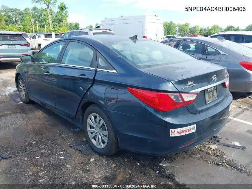 5NPEB4AC4BH006406 2011 Hyundai Sonata Gls