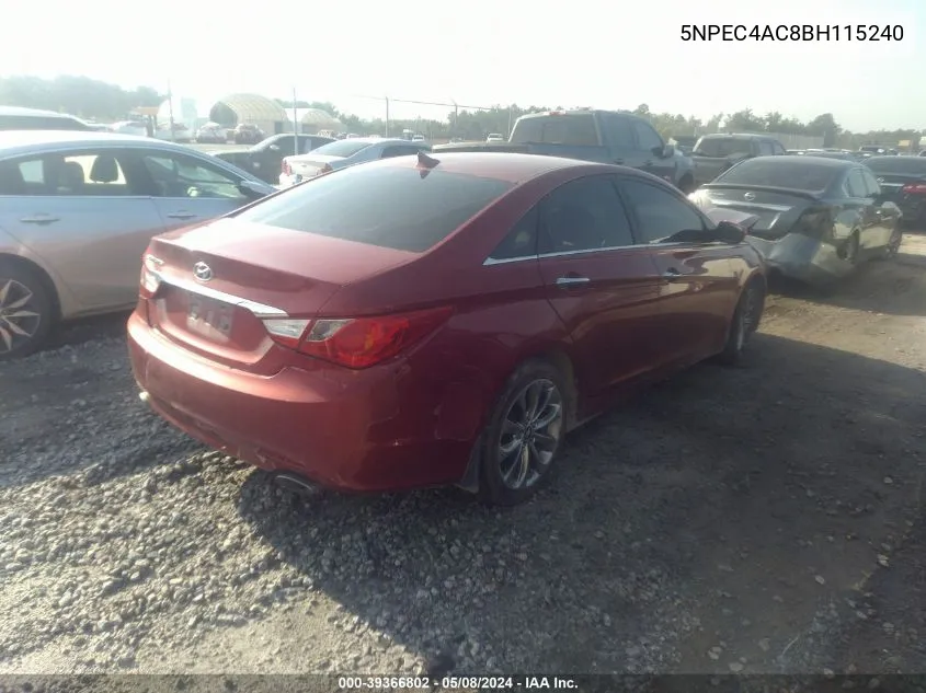 2011 Hyundai Sonata Se VIN: 5NPEC4AC8BH115240 Lot: 39366802