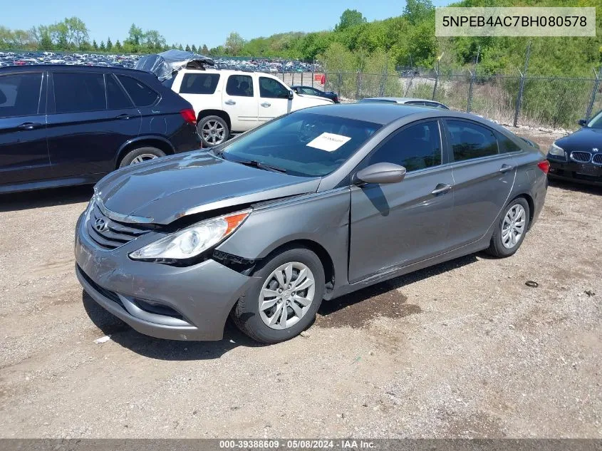 2011 Hyundai Sonata Gls VIN: 5NPEB4AC7BH080578 Lot: 39388609