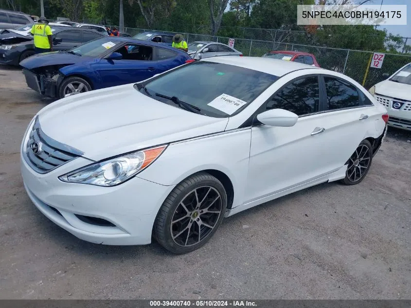 5NPEC4AC0BH194175 2011 Hyundai Sonata Se