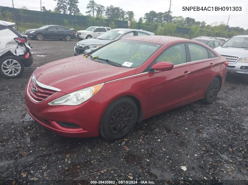 2011 Hyundai Sonata Gls VIN: 5NPEB4AC1BH091303 Lot: 39430982