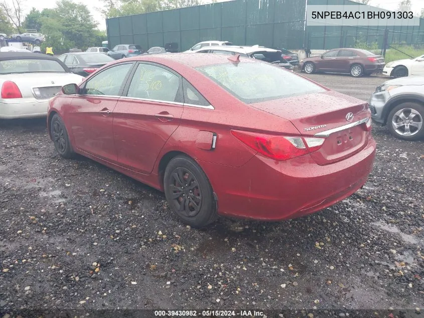 2011 Hyundai Sonata Gls VIN: 5NPEB4AC1BH091303 Lot: 39430982