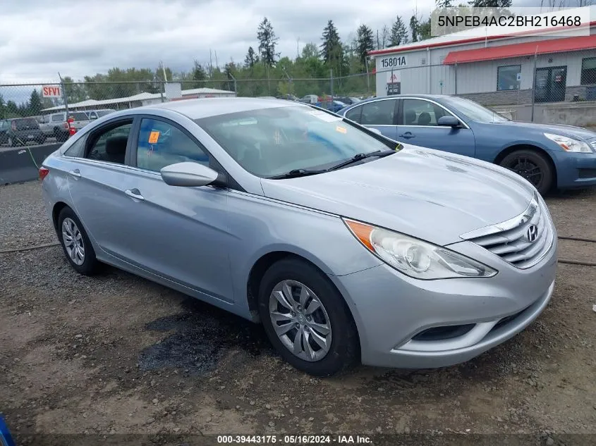 5NPEB4AC2BH216468 2011 Hyundai Sonata Gls