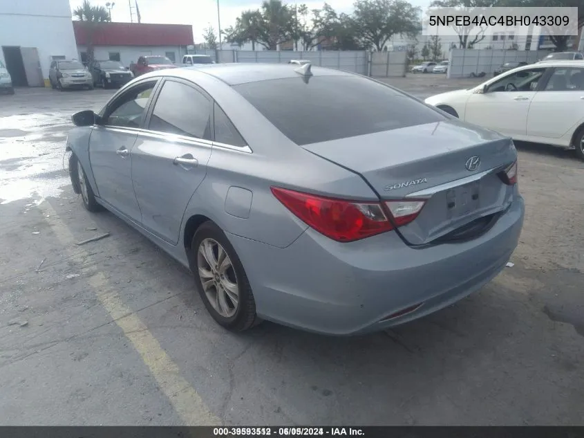 5NPEB4AC4BH043309 2011 Hyundai Sonata Gls