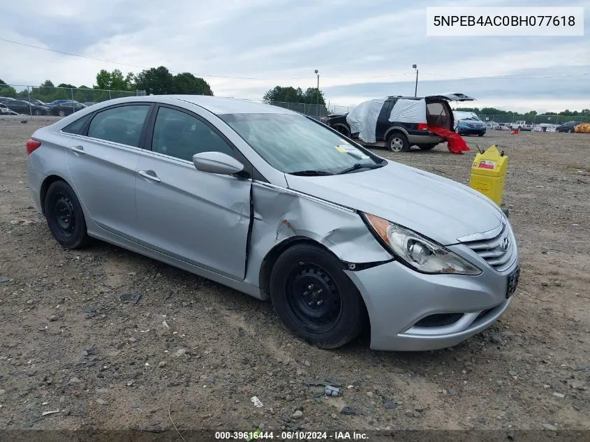 5NPEB4AC0BH077618 2011 Hyundai Sonata Gls