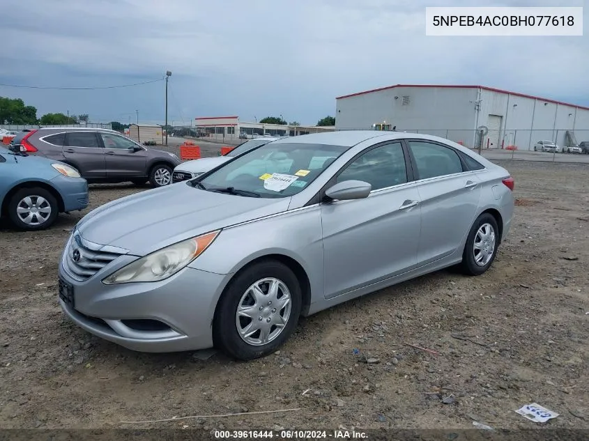 2011 Hyundai Sonata Gls VIN: 5NPEB4AC0BH077618 Lot: 39616444