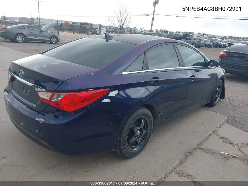 2011 Hyundai Sonata Gls VIN: 5NPEB4AC8BH072991 Lot: 39802017