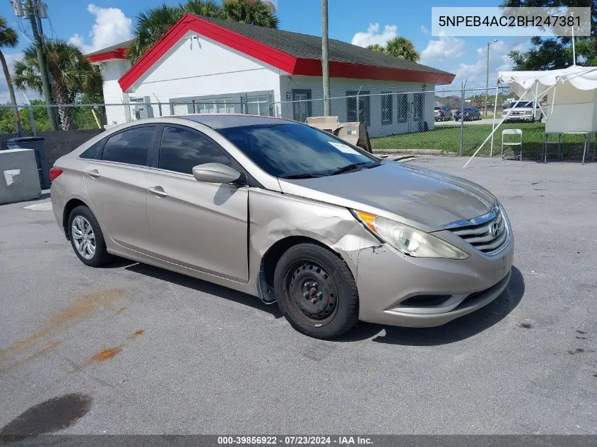 2011 Hyundai Sonata Gls VIN: 5NPEB4AC2BH247381 Lot: 39856922