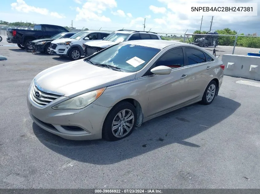 5NPEB4AC2BH247381 2011 Hyundai Sonata Gls